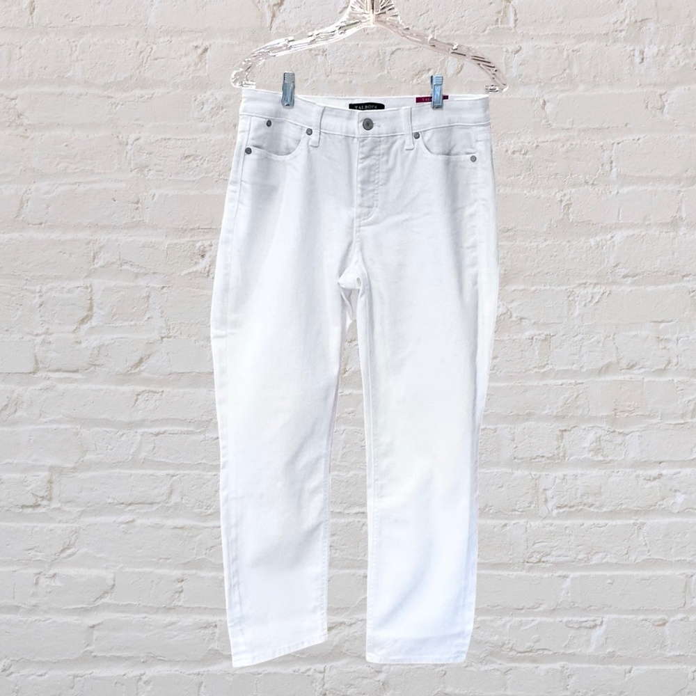 NWT Talbots Flawless Slim Ankle Curvy Jeans White Size 8P